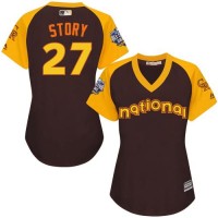 Colorado Rockies #27 Trevor Story Brown 2016 All-Star National League Women's Stitched MLB Jersey