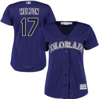 Colorado Rockies #17 Todd Helton Purple Alternate Women's Stitched MLB Jersey
