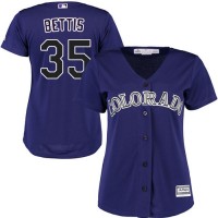 Colorado Rockies #35 Chad Bettis Purple Alternate Women's Stitched MLB Jersey