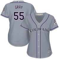 Colorado Rockies #55 Jon Gray Grey Road Women's Stitched MLB Jersey