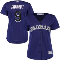Colorado Rockies #9 Daniel Murphy Purple Alternate Women's Stitched MLB Jersey