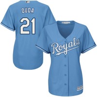 Kansas City Royals #21 Lucas Duda Light Blue Alternate 1 Women's Stitched MLB Jersey