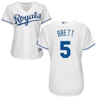 Kansas City Royals #5 George Brett White Home Women's Stitched MLB Jersey