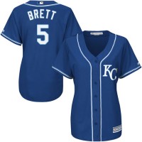 Kansas City Royals #5 George Brett Royal Blue Alternate Women's Stitched MLB Jersey