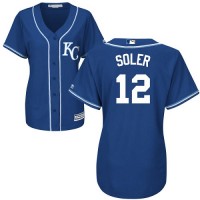 Kansas City Royals #12 Jorge Soler Royal Blue Alternate Women's Stitched MLB Jersey
