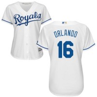 Kansas City Royals #16 Paulo Orlando White Home Women's Stitched MLB Jersey