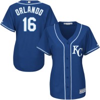 Kansas City Royals #16 Paulo Orlando Royal Blue Alternate Women's Stitched MLB Jersey