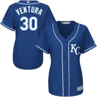 Kansas City Royals #30 Yordano Ventura Royal Blue Alternate Women's Stitched MLB Jersey