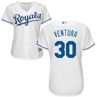 Kansas City Royals #30 Yordano Ventura White Home Women's Stitched MLB Jersey