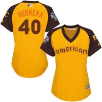 Kansas City Royals #40 Kelvin Herrera Gold 2016 All-Star American League Women's Stitched MLB Jersey