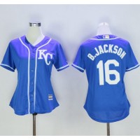 Kansas City Royals #16 Bo Jackson Blue Women's Alternate 2 Stitched MLB Jersey