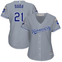 Kansas City Royals #21 Lucas Duda Grey Road Women's Stitched MLB Jersey