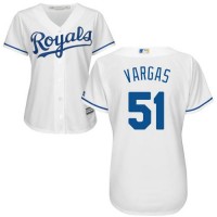 Kansas City Royals #51 Jason Vargas White Home Women's Stitched MLB Jersey