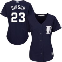 Detroit Tigers #23 Kirk Gibson Navy Blue Alternate Women's Stitched MLB Jersey