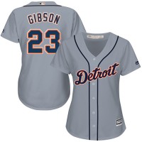 Detroit Tigers #23 Kirk Gibson Grey Road Women's Stitched MLB Jersey