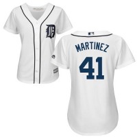 Detroit Tigers #41 Victor Martinez White Home Women's Stitched MLB Jersey