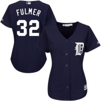 Detroit Tigers #32 Michael Fulmer Navy Blue Alternate Women's Stitched MLB Jersey