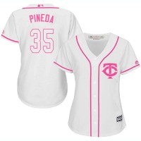 Minnesota Twins #35 Michael Pineda White/Pink Fashion Women's Stitched MLB Jersey