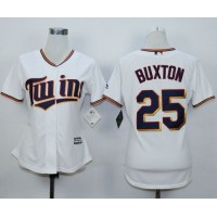 Minnesota Twins #25 Byron Buxton White Home Women's Stitched MLB Jersey
