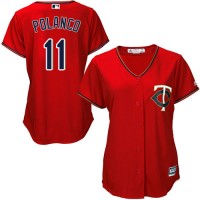 Minnesota Twins #11 Jorge Polanco Red Alternate Women's Stitched MLB Jersey