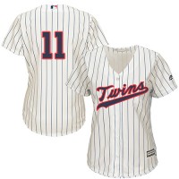 Minnesota Twins #11 Jorge Polanco Cream Strip Alternate Women's Stitched MLB Jersey