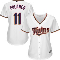 Minnesota Twins #11 Jorge Polanco White Home Women's Stitched MLB Jersey