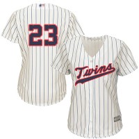 Minnesota Twins #23 Nelson Cruz Cream Strip Alternate Women's Stitched MLB Jersey