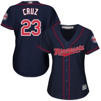 Minnesota Twins #23 Nelson Cruz Navy Blue Alternate Women's Stitched MLB Jersey
