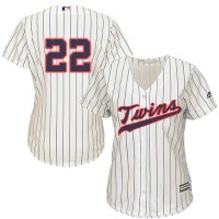 Minnesota Twins #22 Miguel Sano Cream Strip Alternate Women's Stitched MLB Jersey