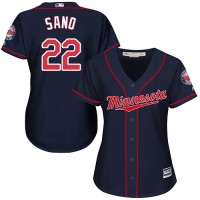 Minnesota Twins #22 Miguel Sano Navy Blue Alternate Women's Stitched MLB Jersey