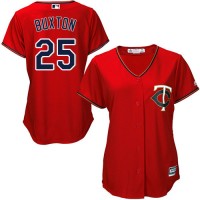 Minnesota Twins #25 Byron Buxton Red Alternate Women's Stitched MLB Jersey