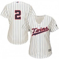 Minnesota Twins #2 Luis Arraez Cream Strip Alternate Women's Stitched MLB Jersey