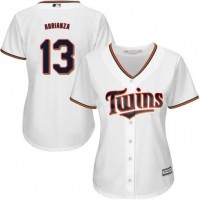 Minnesota Twins #13 Ehire Adrianza White Home Women's Stitched MLB Jersey
