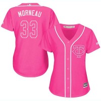 Minnesota Twins #33 Justin Morneau Pink Fashion Women's Stitched MLB Jersey