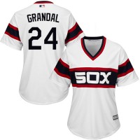 Chicago White Sox #24 Yasmani Grandal White Alternate Home Women's Stitched MLB Jersey
