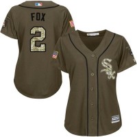 Chicago White Sox #2 Nellie Fox Green Salute to Service Women's Stitched MLB Jersey