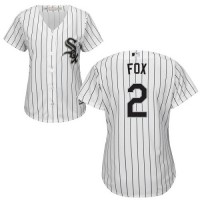 Chicago White Sox #2 Nellie Fox White(Black Strip) Home Women's Stitched MLB Jersey