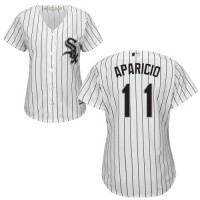 Chicago White Sox #11 Luis Aparicio White(Black Strip) Home Women's Stitched MLB Jersey