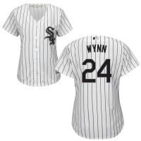 Chicago White Sox #24 Early Wynn White(Black Strip) Home Women's Stitched MLB Jersey