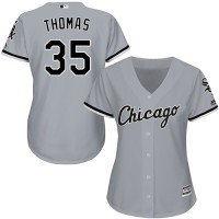 Chicago White Sox #35 Frank Thomas Grey Road Women's Stitched MLB Jersey