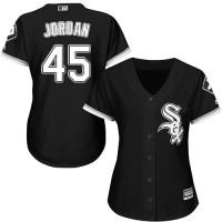 Chicago White Sox #45 Michael Jordan Black Alternate Women's Stitched MLB Jersey