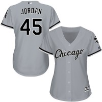 Chicago White Sox #45 Michael Jordan Grey Road Women's Stitched MLB Jersey