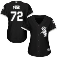 Chicago White Sox #72 Carlton Fisk Black Alternate Women's Stitched MLB Jersey