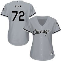 Chicago White Sox #72 Carlton Fisk Grey Road Women's Stitched MLB Jersey