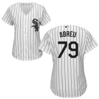 Chicago White Sox #79 Jose Abreu White(Black Strip) Home Women's Stitched MLB Jersey