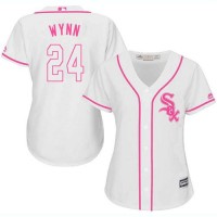 Chicago White Sox #24 Early Wynn White/Pink Fashion Women's Stitched MLB Jersey