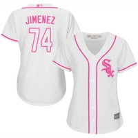 Chicago White Sox #74 Eloy Jimenez White/Pink Fashion Women's Stitched MLB Jersey