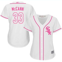 Chicago White Sox #33 James McCann White/Pink Fashion Women's Stitched MLB Jersey