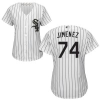 Chicago White Sox #74 Eloy Jimenez White(Black Strip) Home Women's Stitched MLB Jersey