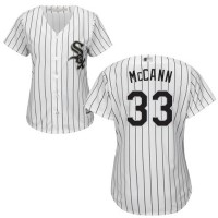 Chicago White Sox #33 James McCann White(Black Strip) Home Women's Stitched MLB Jersey